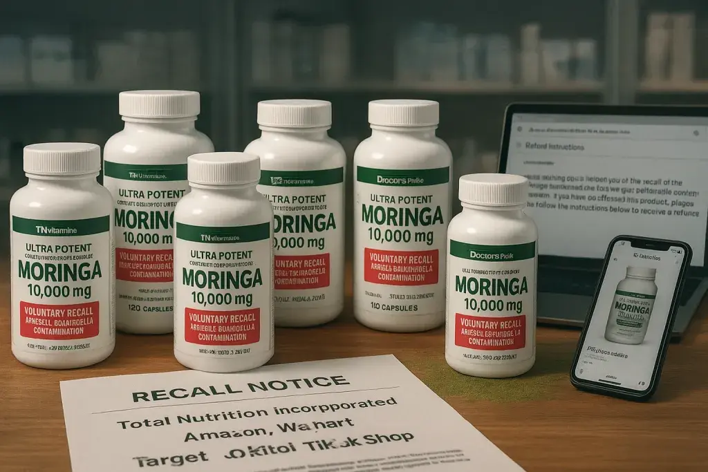 Total Nutrition Incorporated Expands Moringa Supplement Recall Over Salmonella Risk