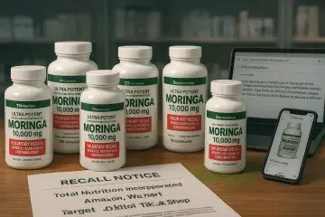 Total Nutrition Incorporated Expands Moringa Supplement Recall Over Salmonella Risk